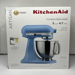 KitchenAid Artisan Series 5 Quart Tilt Head Stand Mixer KSM150PS Blue Velvet
