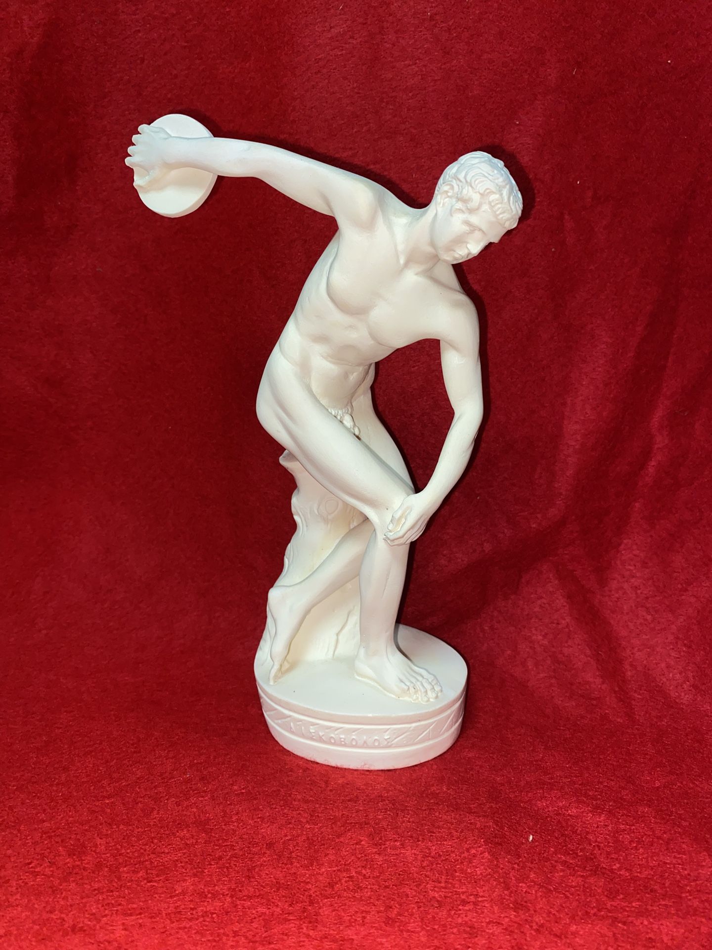 Vintage 8 Inch Alabaster Greek Disc Thrower Imported From Greece (2 available)
