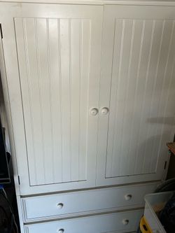 White Wardrobe / Armoire with Drawers – $100
