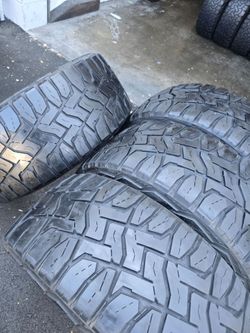 4 used tires Lt33x12.50r20 Toyo RT Open Country like 75/80%tread on $300.00