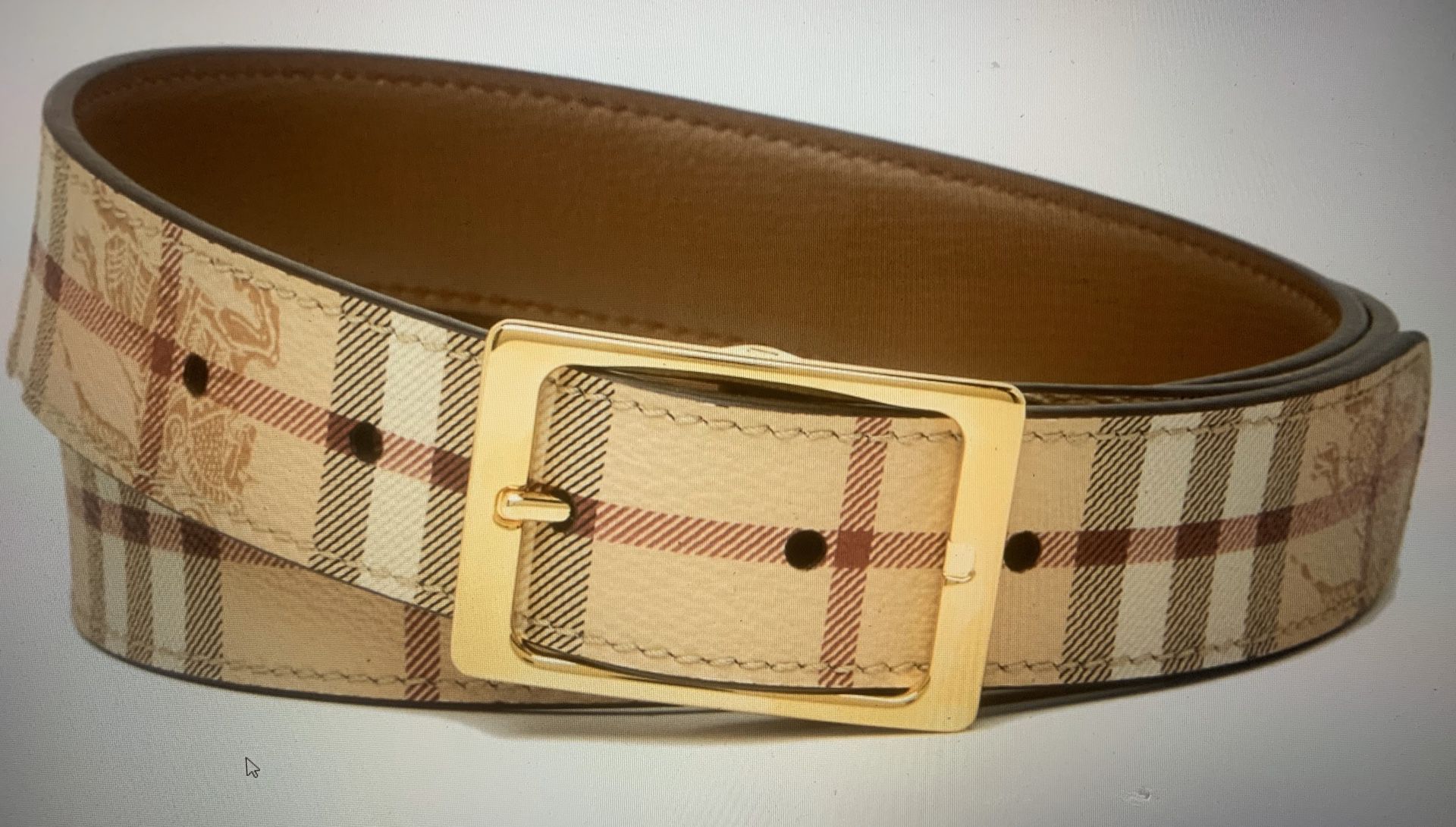 Brand new Burberry Plaid Leather Belt size 95 (36-38)