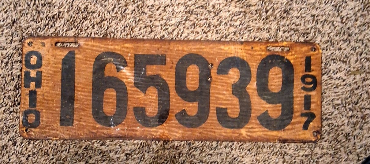 Original 1917 Ohio Metal Plate