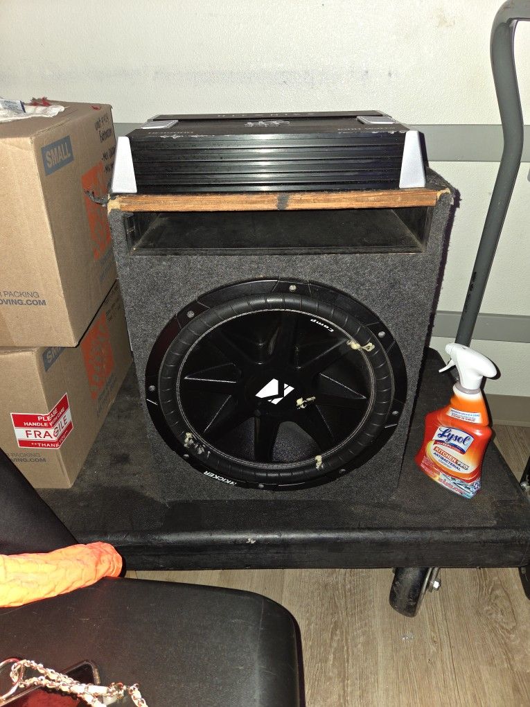 15" Kicker Comp Sub W/ 1500w Hifonics Hifi5000 Amp
