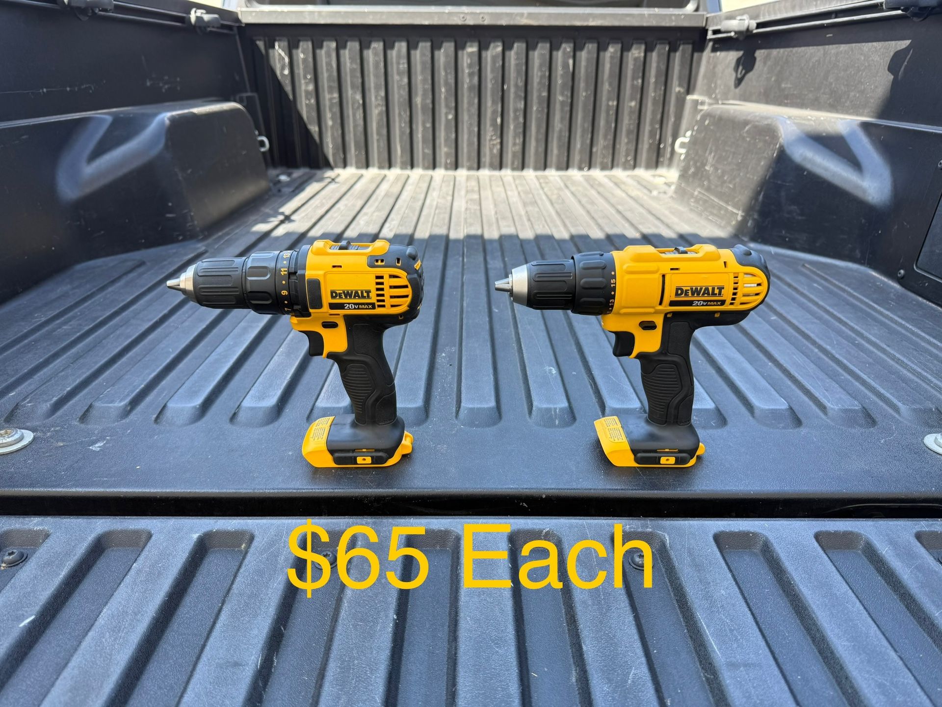 DEWALT 20V MAX 1/2in Cordless Drill/Driver (Tool Only) **$65 Each**