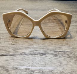 Cream Oversized Cat-Eye Glasses