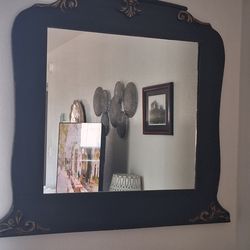 Large mirror with embellishment