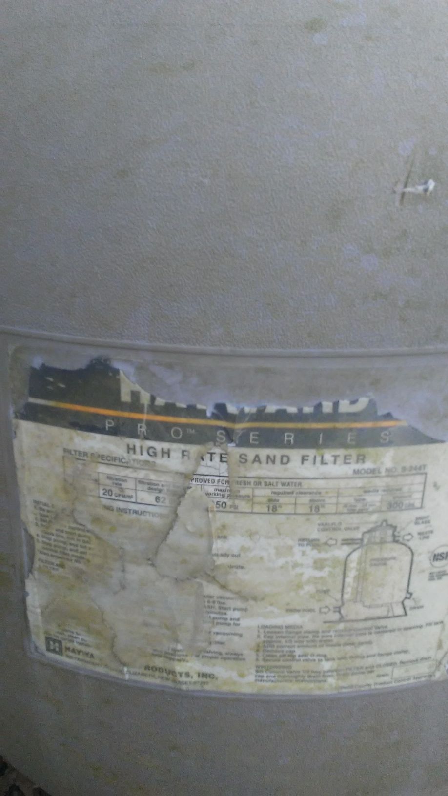 Hayward sand filter