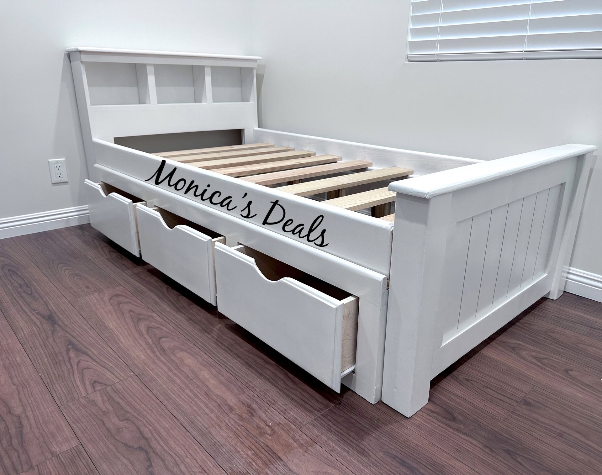 Twin Solid Wood Bed Frame With 3 Drawers $460