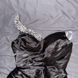 Black Satin Formal Dress