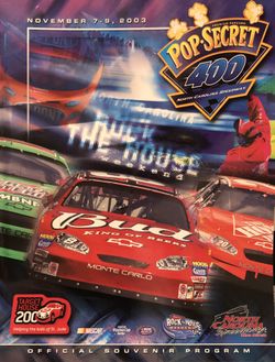 2003 Pop Secret 400 Souvenir Program North Carolina Bill Elliott