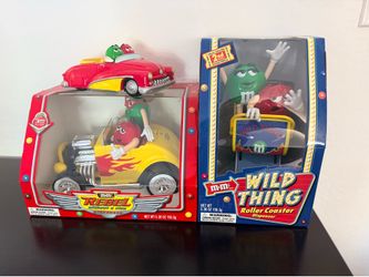 M&M’s Candy Dispensers and Ceramic Car Dish - Lot of 3