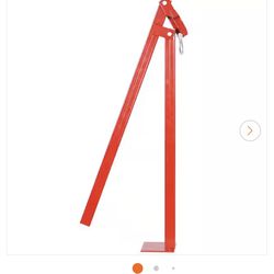 Steel T Post Puller Fence Post Puller for Round Fence Posts, Red