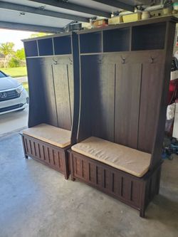 Entry Stand with drawer and hooks