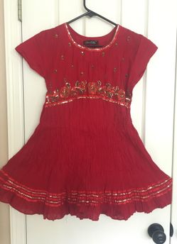 Beautiful blood red hand embroidered tunic S/M