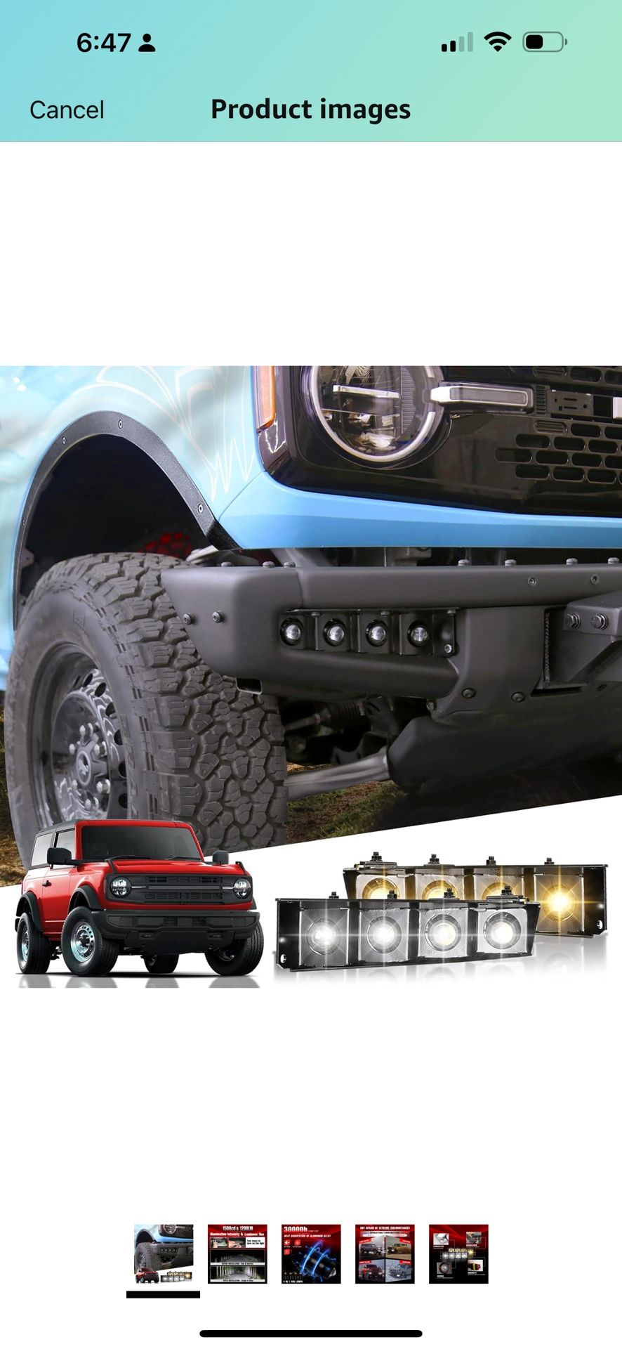 Mabett Lower Bumper Fog Lights for Ford Bronco Accessories 2021 2022 2023 2024 2/4-Door, Fog Bumper Lamps Pod Lights Off-Road