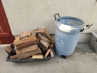 Free firewood and trash can