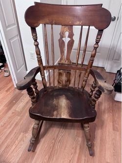 Antique Handmade Solid Wood Rocking Chair