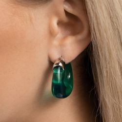 $5.50 Earrings Paparazzi Jewelry Clear Charm - Green Joyeria  