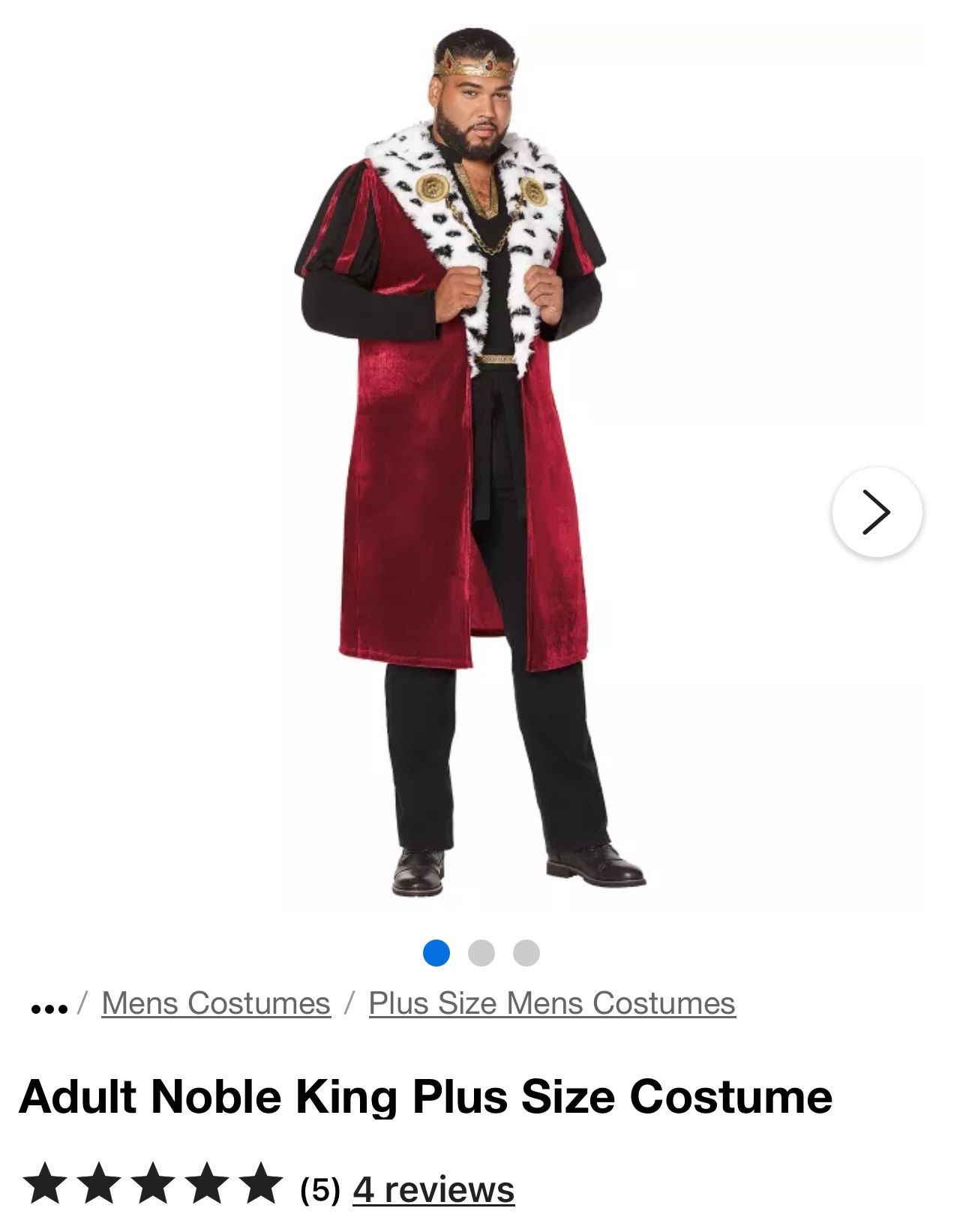 King Costume Noble Spirit Size 2 XL