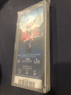 Super Bowl LIII ATLANTA game ticket with frame - sealed for die hard Nfl Super Bowl fans