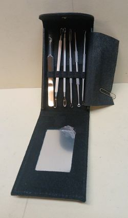 Anjou 11-Heads Professional Stainless Blackhead Remover Set 6 Tools for Skin