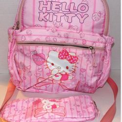 NEW - 4 Piece - HELLO KITTY BACKPACK AND PENCIL HOLDER