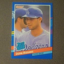 Donruss 1991 Dave Hansen Los Angeles Dodgers L.A. #45 Rated Rookie Baseball Card Vintage Collectible Sports MLB Trading Major League Pro Professional