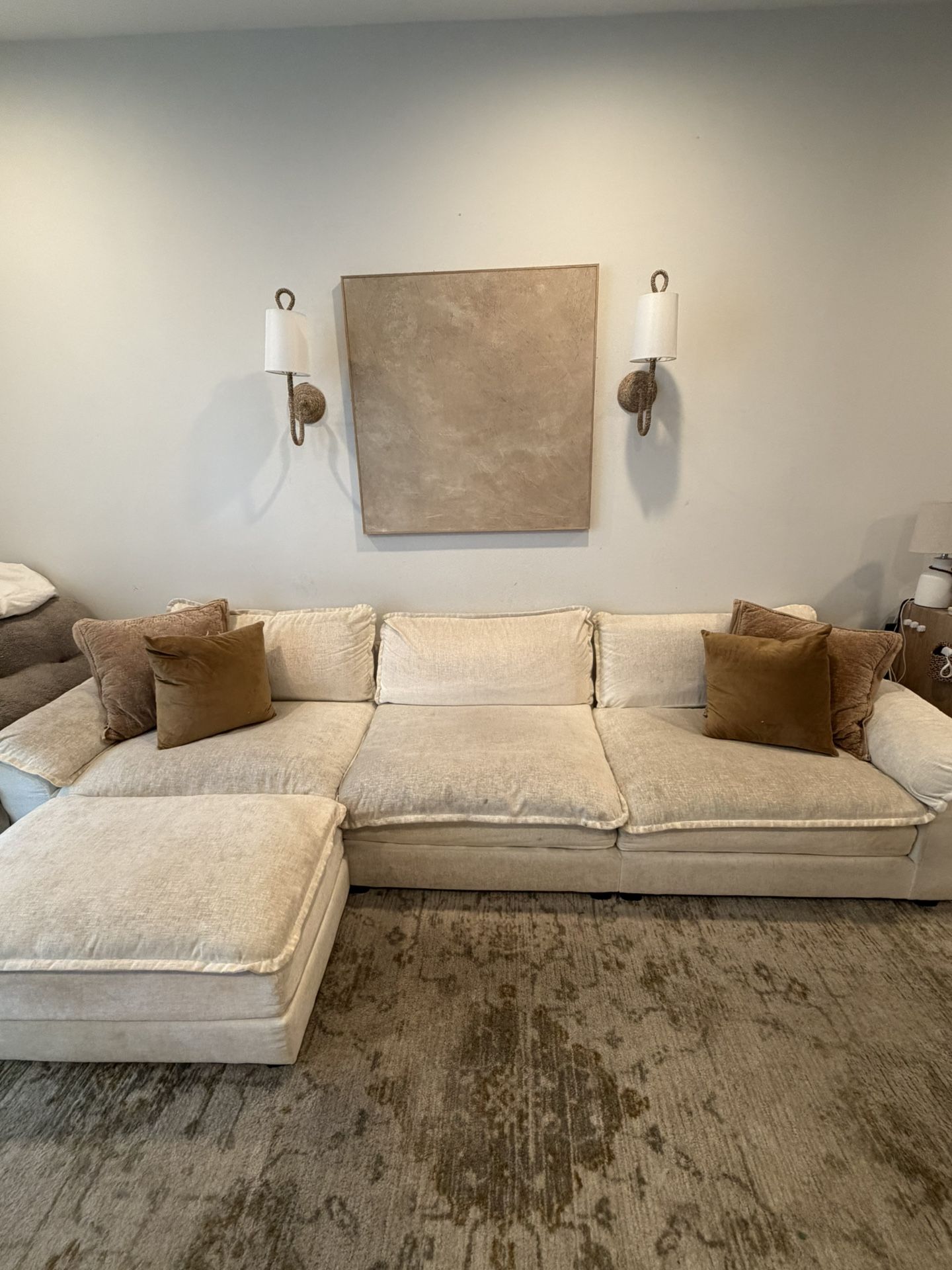 Ktaxon 120" W Sectional Sofa L Shaped Couch with Chaise