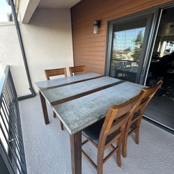 Dining Table With 6 Chairs (both Pub Height) 