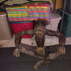 vintage wooden tiki man