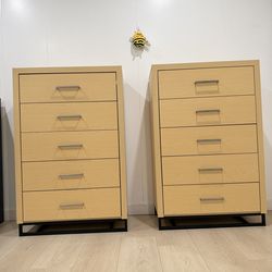 Set of 2 Tall Wood Dresser 5 Deep Drawers Cajonera BRAND NEW CONDITION