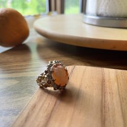 Porcelain White And Yellow Mural Ring 