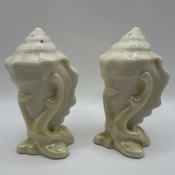 Vintage BELLEEK Ireland Salt & Pepper Shakers – GREEN MARK