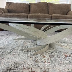 Glass Table/Custom Metal Base