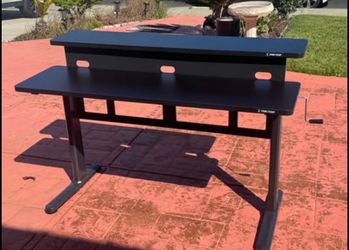 Manual Sit Stand Desk Two Layered Professional Heavy Duty Assembled