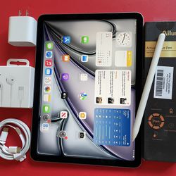 Apple IPad Air 11 (M2 chip / 2024  Model) 128GB  with pen, keyboard case & Accessories 
