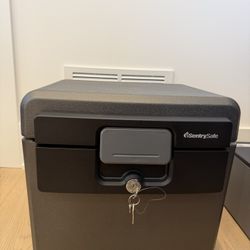 SentrySafe Black Fireproof and Waterproof Safe, File Folder and Document Box with Key Lock