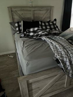Queen size bed frame dresser and night stand