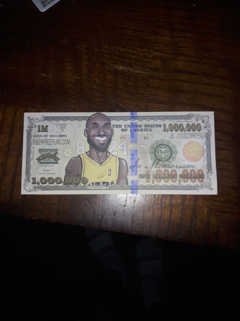 Kobe Bryant 1 Million Dollar Bill
