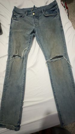 Purple Jeans Faded Dirty Wash Style size 36