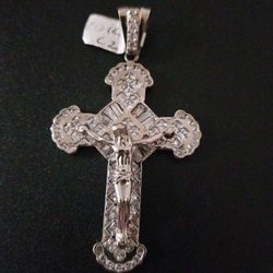 10k White Gold Men's Jesus Peice