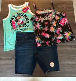 Justice shirts and shorts XL plus