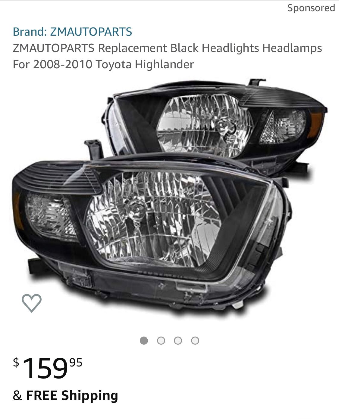 Toyota Highlander Replacement Headlights