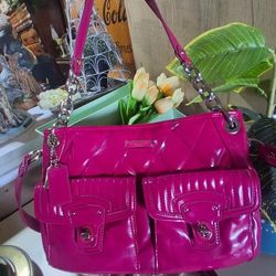 Coach Hot Pink Glossy Crossbody Bag