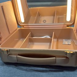 Makeup Case with LED Lighted Mirror (Rose Gold)