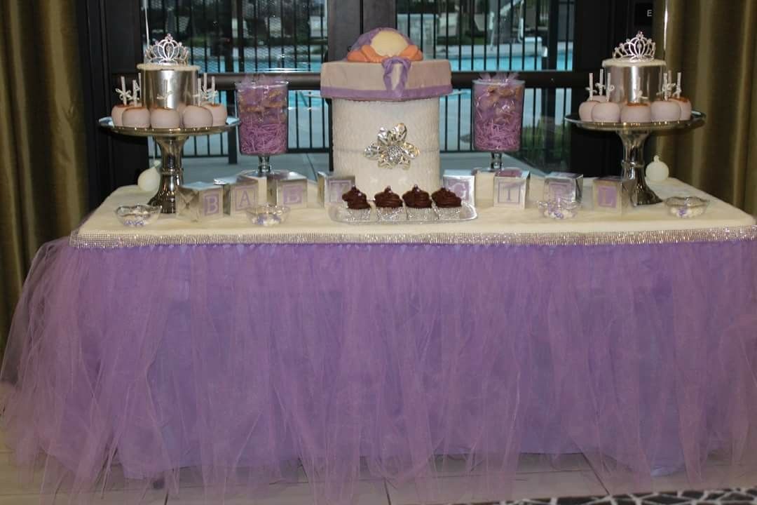 Lavender Tulle Table Skirt