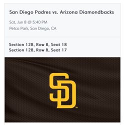 Padres Tickets tonight: Section 128 Row B (2 Tickets)