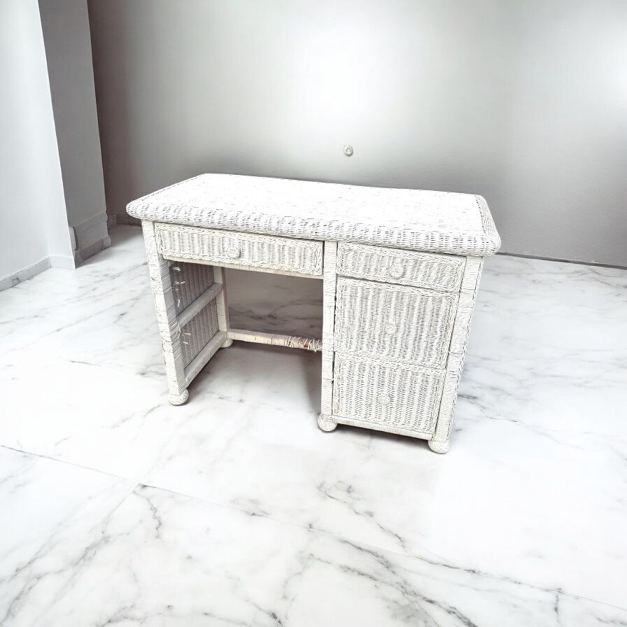 White wicker desk from pier one