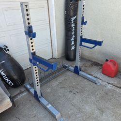 Fitness gear olympic squat rack with weight rack