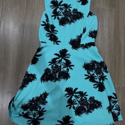 Blue Palm Trees Dress
